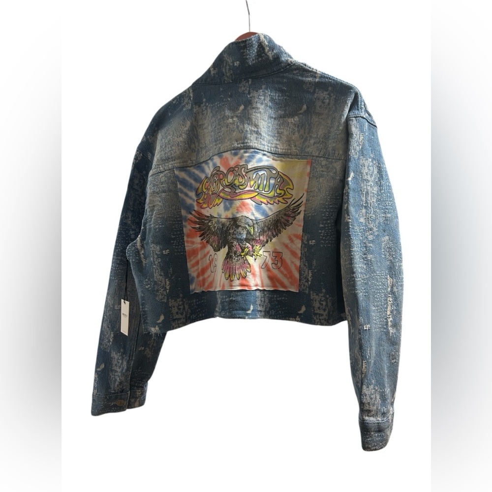 AEROSMITH crop jean jacket custom original ONE OF A KIND creation 1973